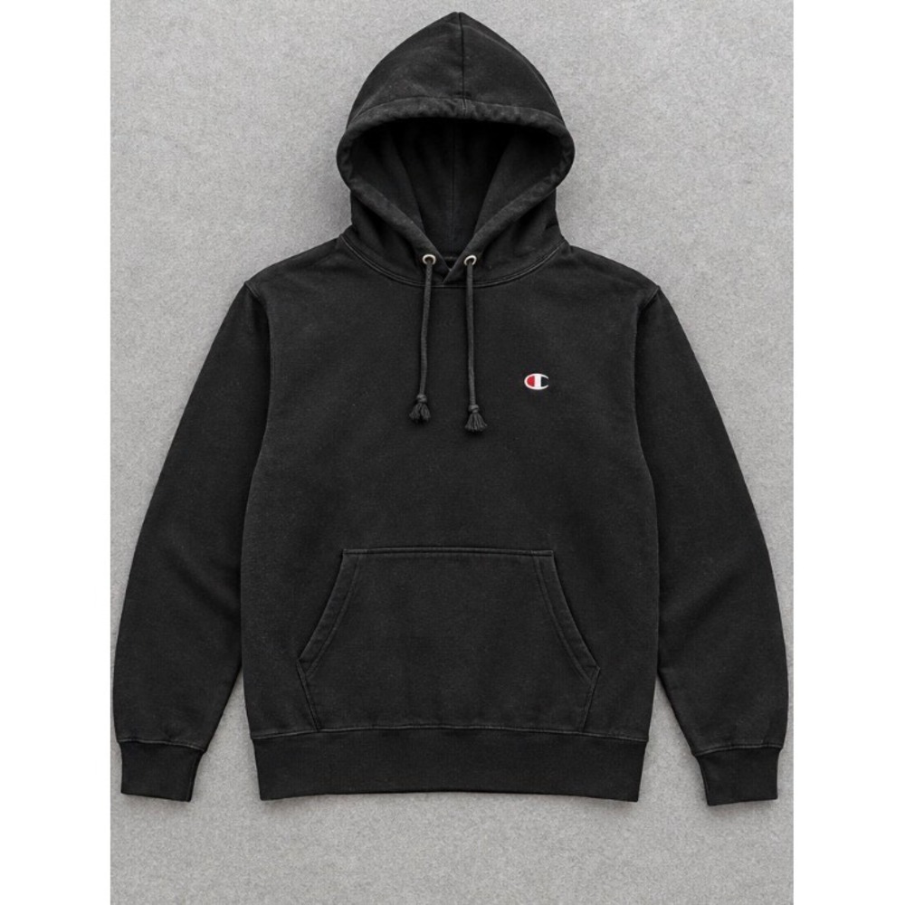 Champion Reverse Weave Hoodie Mens Medium Black Pullover Sweatshirt GF68 BKC